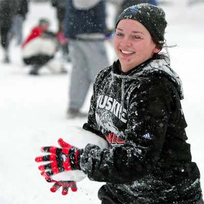 Campus snowball fun – Winter 2013