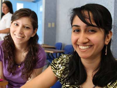 Isha Vaishampayan and Gabriela Rodriguez (speech-language pathology students) conduct research on children with cleft palates in Mexico through the USOAR grant.