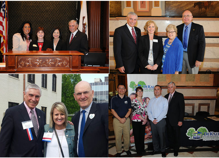 (Clockwise from top left) Rep Chapa Lavia, Waubonsee College President Kishwaukee Christine Sobeck and Lulu Blacksmith; Kishwaukee College President Laurie Borowicz and board members Kathy Spears and Bob Johnson; Rock Valley Credit Union’s Lori Perkins and former Rep Joe Lyons who now represents credit unions; DeKalb Park District board member Phil Young, Executive Amy Doll and Scott deOliveira