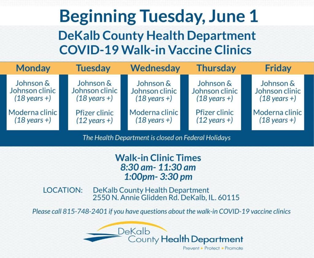 DeKalb County Health Department COVID-19 Walk In Vaccine Clinics